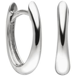 A Cerchio 18x3,8mm Di 750 Oro Bianco Ovale Semplice Brillant