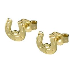 Paio Orecchino a Bottone Ferro di Cavallo 375 Oro, IN Donna