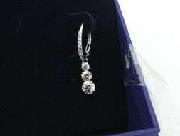 Swarovski Paio Pendenti Ottenere Trilogia Rotondo Bianco Rod