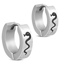 A Cerchio Acciaio Inox Argento Serpente Biker Uomo