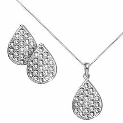 Da Donna In Argento 925 E Strass Catenina Con Pendente
