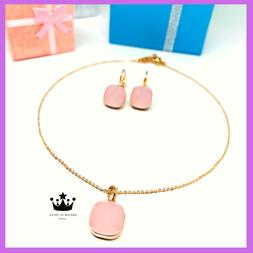 Parure Donna Collana Swarovski Oro Rosa Pietre Cristalli Gio