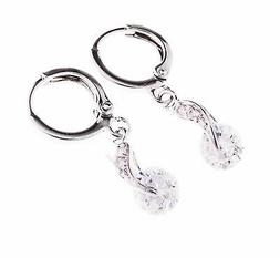 Pendenti Colore Argento Strass Cristallo Rotondo