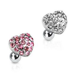 Piercing Al Trago Helix Orecchio Cuore Cristalli Zirconia Ro