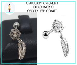 Piercing Orecchino Acciaio Chirurgico Acchiappasogni Trago H