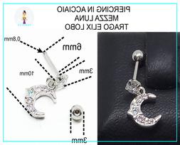 Piercing Orecchino Acciaio Chirurgico Trago Helix Luna Stell