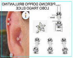Piercing Orecchino Uomo Donna Acciaio Chirurgico Trago Helix
