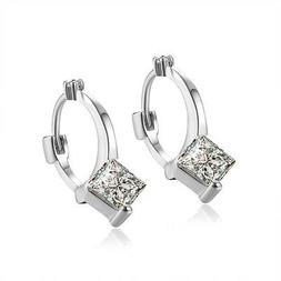 Placcato Oro Bianco Goccia Zircone Regalo Donna Bambina S Ce