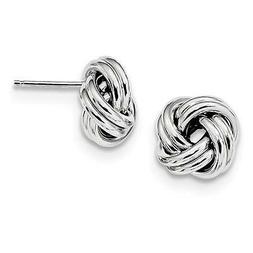 Platino Argento Sterling Nodo D'Amore Cavo Design Post Botto