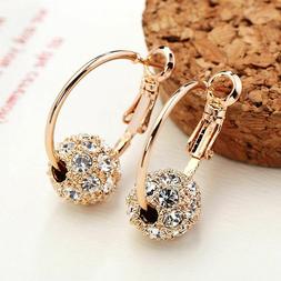 Prezioso Pendenti Cerchio E a Sfera di Cristallo Austriaco E