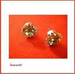 Prezioso Pendenti IN Oro E Pietra Tormalina Colore Ambra