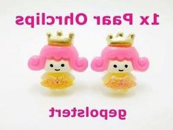 A Clip Paio O Gioielli Bambini Fucsia Corona