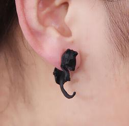 Punk Nero Leopardo Orecchino Stud Volpe Coda Lunga UOMO DONN