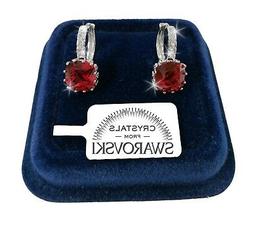 Donna Pl. Oro Bianco 18k Con Cristalli Swarovski S03 Rosso