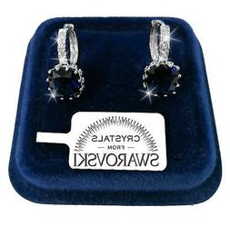 Donna Pl. Oro Bianco 18k Con Cristalli Swarovski S03 Blu