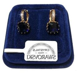 Donna Pl. Oro Giallo 18k Con Cristalli Swarovski S03 Blu