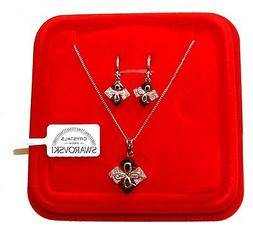 Pl.oro Bianco 18k,donna Con Cristalli Swarovski