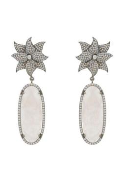 A Goccia Fiore Di Loto Opale Gemma Lungo Oro Rosa