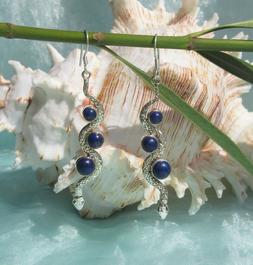 Argento Sterling 925 Serpente Hals Il Indiana Lapis Lazuli B