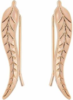 Lunghi Con Piuma, In Stile Minimalista. Oro Rosa