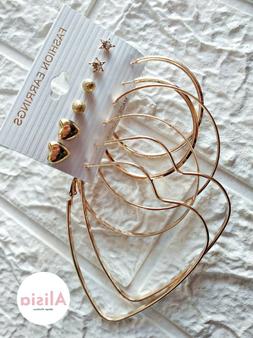 Da Donna Modelli Varie Dimensioni Cuori Cerchi Perline Oro