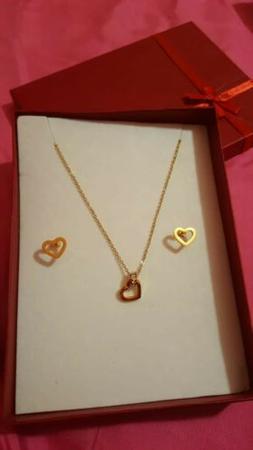 Cuore Placcato Oro Giallo 18kt In Acciaio