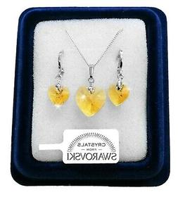 Pl.oro Bianco 18k Con Cristalli Swarovski Giallo