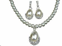 Collana Sposa Perle Pendente A Pera Lacrima S154