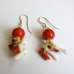 Donna Colore Oro Con Corallo Rosso E Bianco - 51 Aa