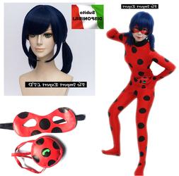Simil Ladybug Vestito Tuta Carnevale Donna Bimba Cosplay Lad