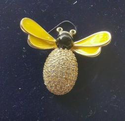 spilla brooch ape con strass di vetro colore oro da donna