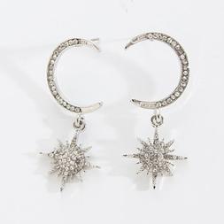 A Forma Di Luna In Argento 925 Con Zaffiro Bianco E Oro