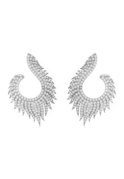 925 Argento Sterling Massiccio Grande Cerchio Drop Cz