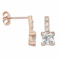 Sterling Argento Oro Rosa Piccolo Goccia Zircone Cubico Orec