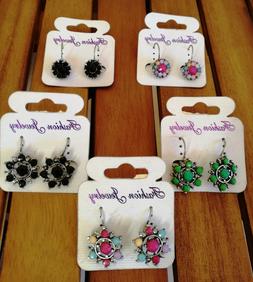 Donna Pendente Fiore Stile Antico Perline Pietre Medi Piccol