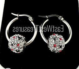 Strass Zirconia Cubica Mickey Ama Minnie Mouse Earrings-Disn