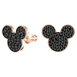 Swarovski Mickey & Minnie Forato Orecchini, Nero, Rosa Color