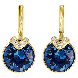 Swarovski Mini Bella V Forato Orecchini, Blu, Color Oro Tono