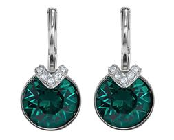 Swarovski Mini Bella V Forato Orecchini, Smeraldo, Rodio - 5