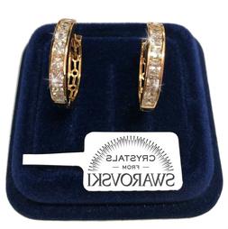 22mm Pl.oro Giallo 18k Cristalli Swarovski Uomo Donna