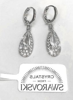 Pl.oro Bianco 18k Con Cristalli Swarovski Donna