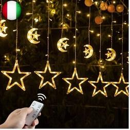 Ulinek Tenda Luci LED di Natale 138LEDs 2M 6Stelle 6Lune Ten