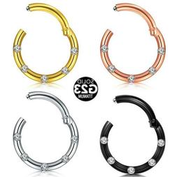 Titanio Cerniera Piercing Clicker Cerchio Cerchietto Orecchi