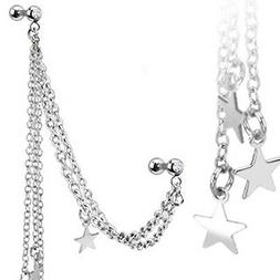Staffa Piercing Argento Stern Pendente Catena