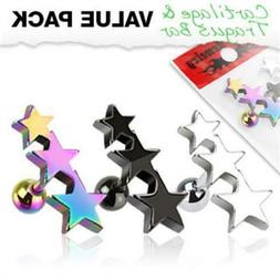 A Farfalla Piercing Cartilagine Tre Stelle