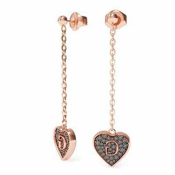 Guess UBE79079 G Shine Rose Oro Placcato Nero Cuore Drop Ore