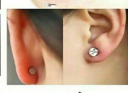 Unisex Finto Piercing Zircone Magnete Calamita Orecchio Borc