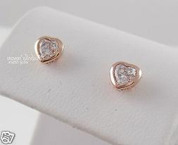 Uno Love Autentico PANDORA Rosa Placcato Oro Cuori Orecchino