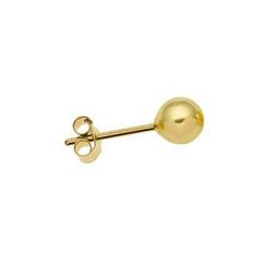 Uomo 9ct Oro Giallo 4mm Sfera Bottone Orecchino - Singolo - 