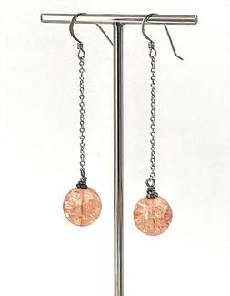 Vintage .925 Argento Sterling Pendente Crepato Rock Cristall